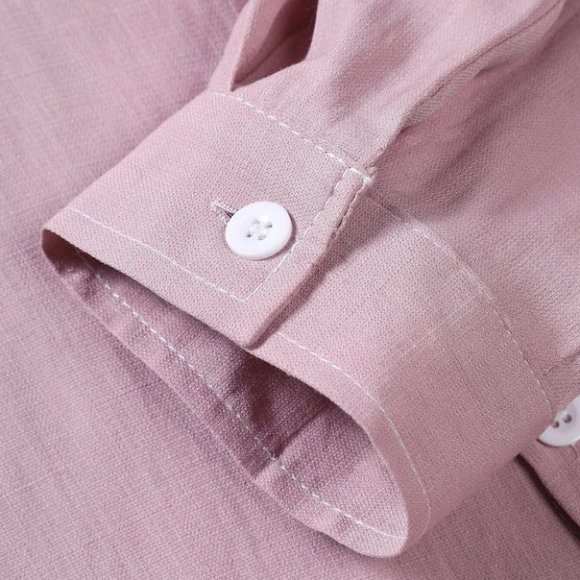 Pink Mens Button Up Shirt - Picture 4 of 5